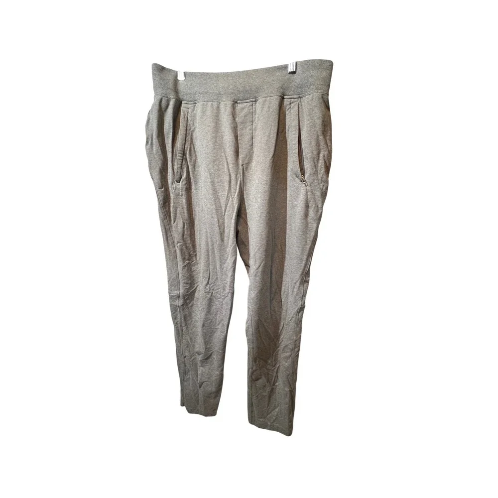 Lululemon Grey Jogger Sweatpants Size L Casual Lounge Zip Pocket - Picture 1 of 12